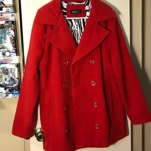 Red Rue21 Pea coat USXL